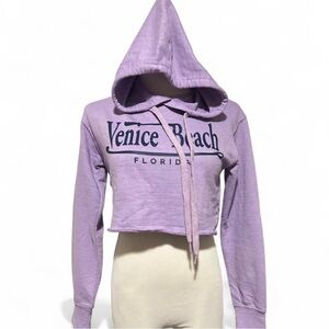 Purple Venice Beach Cropped Hoodie